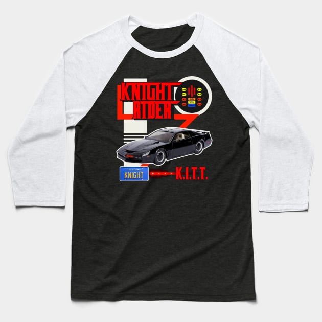 Knight Rider KITT Car Racing Style Design Baseball T-Shirt by darklordpug